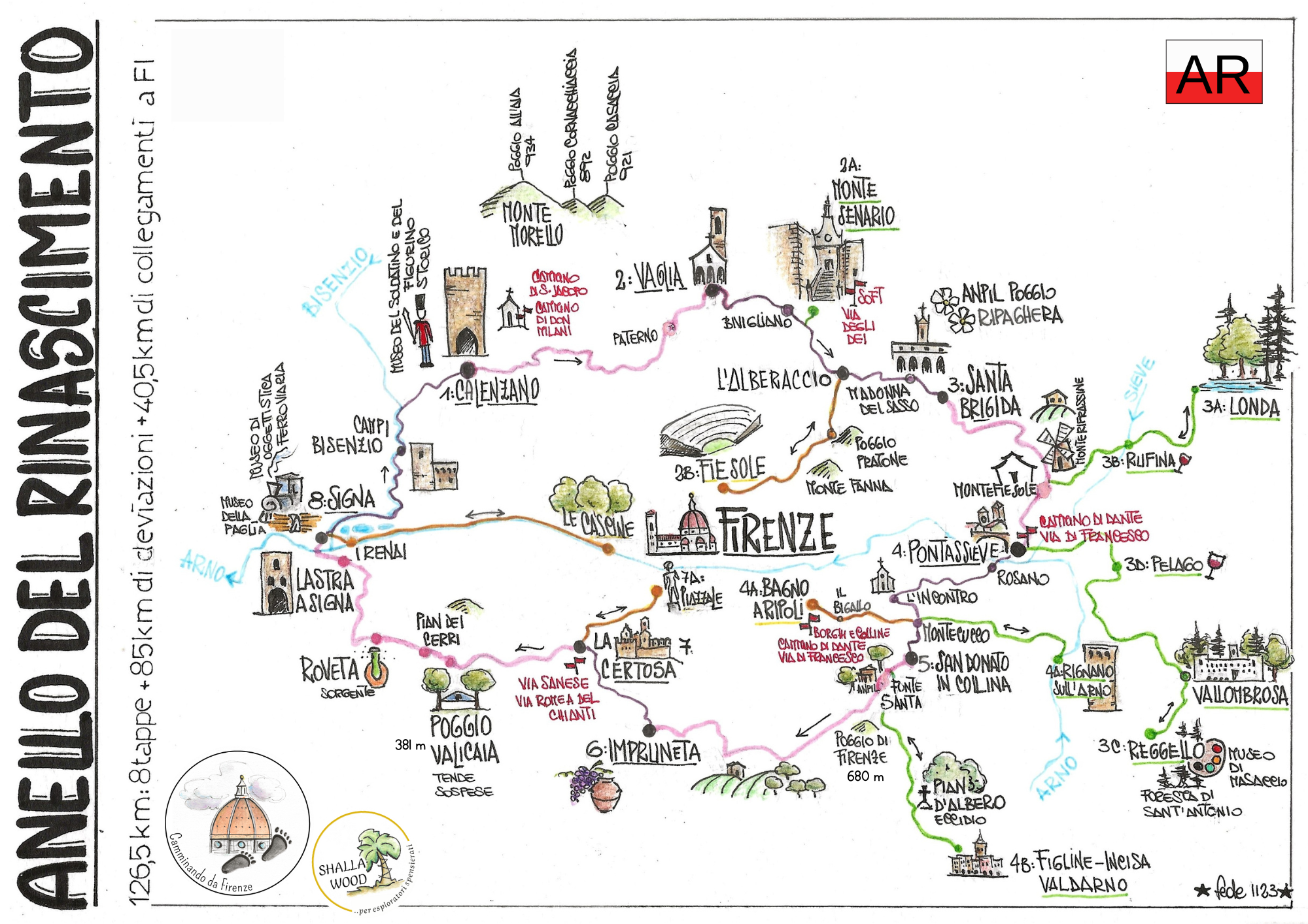 L'ANELLO DEL RINASCIMENTO – Camminando da Firenze, image size:2000x1414